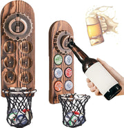 Magnetic Football Wall Bottle Opener with Cap Net