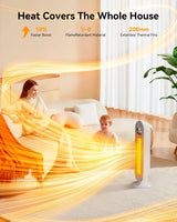 Micomlan Portable Space Heater 2000W, 3-Mode PTC Ceramic Fast Heating Tower Heater with Remote, 12H Timer & Tip-Over Protection, Oscillating Electric Heater for Bedroom, Office, Living & Large Room