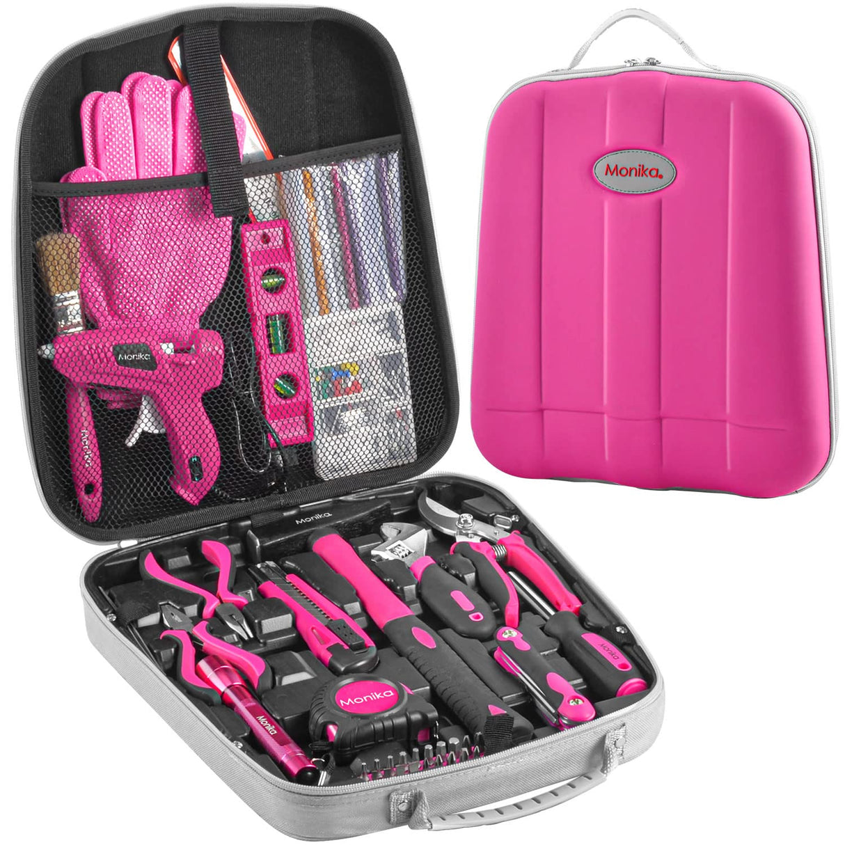 159PCS Pink Tool Kit Portable Household Tool Set Multi-functional Repair Tool for Household Repair Removal Maintenance General Household Hand Tool Kit with Storage Case