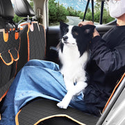 6-in-1 Orange Split Dog Car-Seat Hammock with Mesh Window