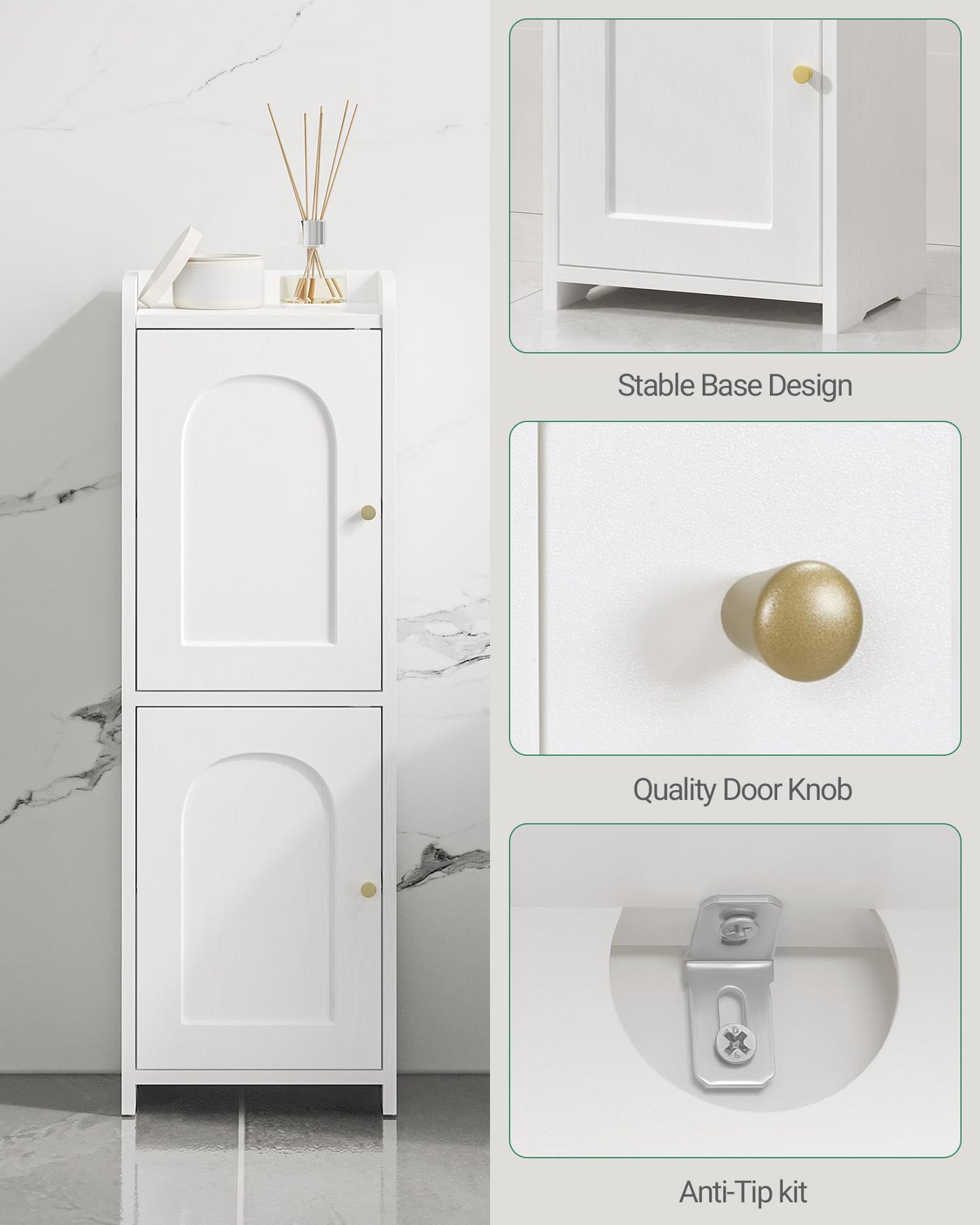 75 cm Narrow Two-Door Bathroom Storage Cabinet