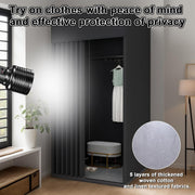 100 × 100 × 200 cm Movable Fitting Room with Sliding Curtain & Hooks