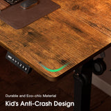 Electric Standing Desk, Height Adjustable Sit Stand Desk with Hooks for Home Office, Metal Frame Stand up Desk with Powerful Motor, Ergonomic Computer Desk for Home Office 120×60CM(Brown)