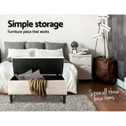 Taupe Tufted Storage Ottoman – 95.5 cm