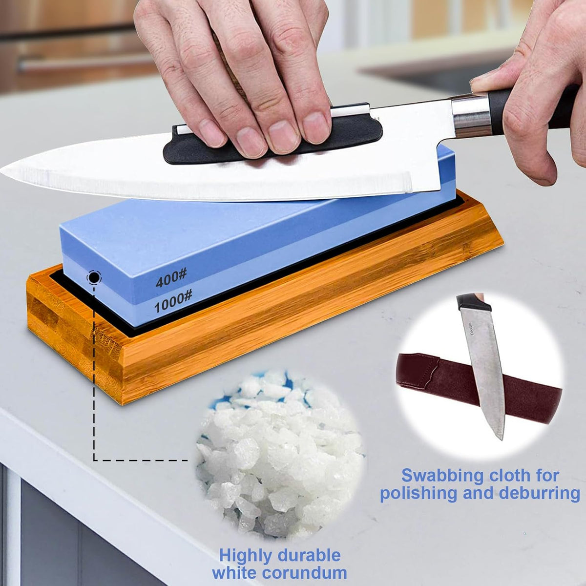Professional Dual-Grit Whetstone Set – 400/1000 & 3000/8000