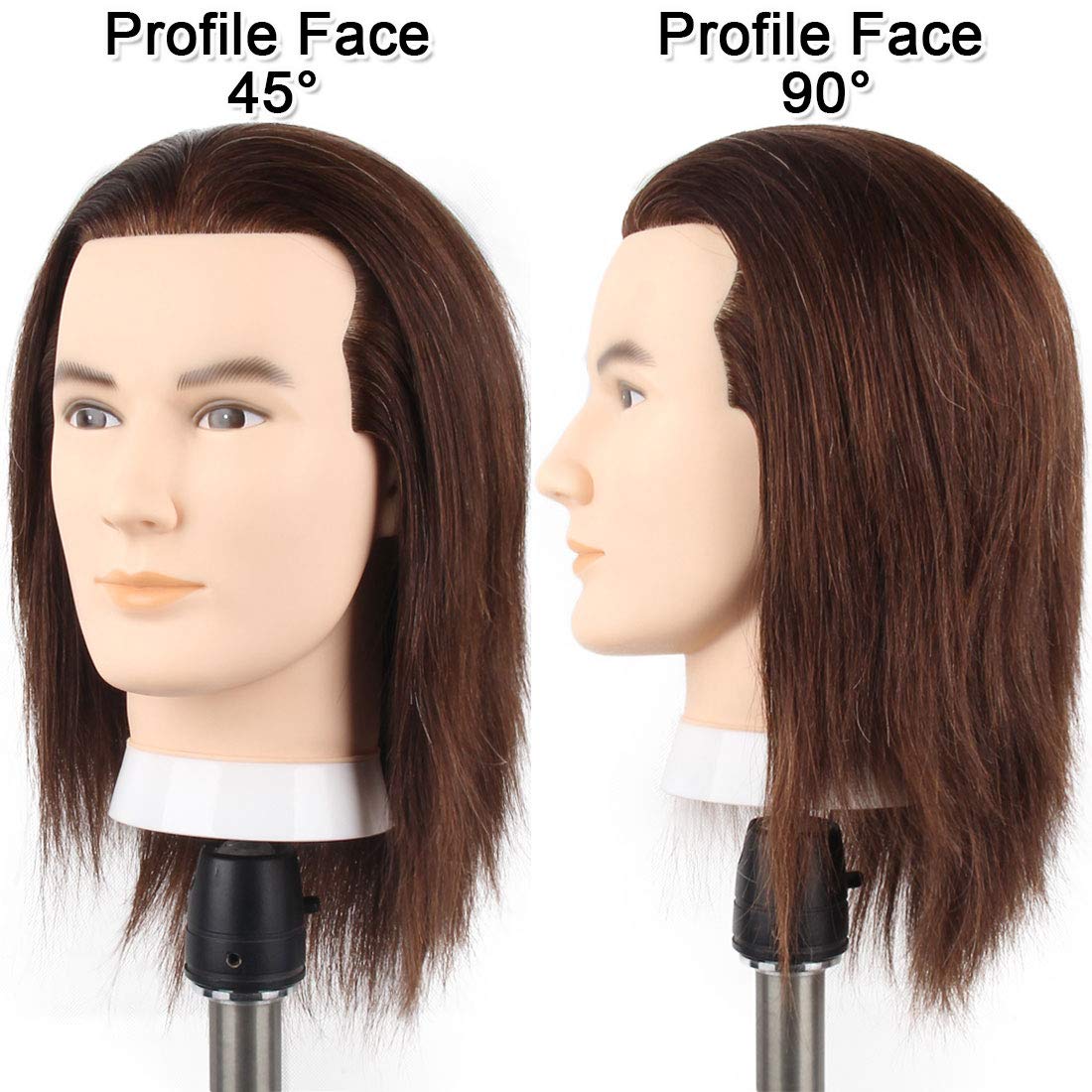 Male Haircut Training Head with 100% Human Hair