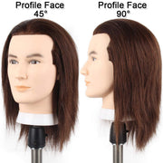 Male Haircut Training Head with 100% Human Hair