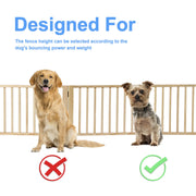 5-Panel Pine Freestanding Pet Gate – 304 × 43 cm