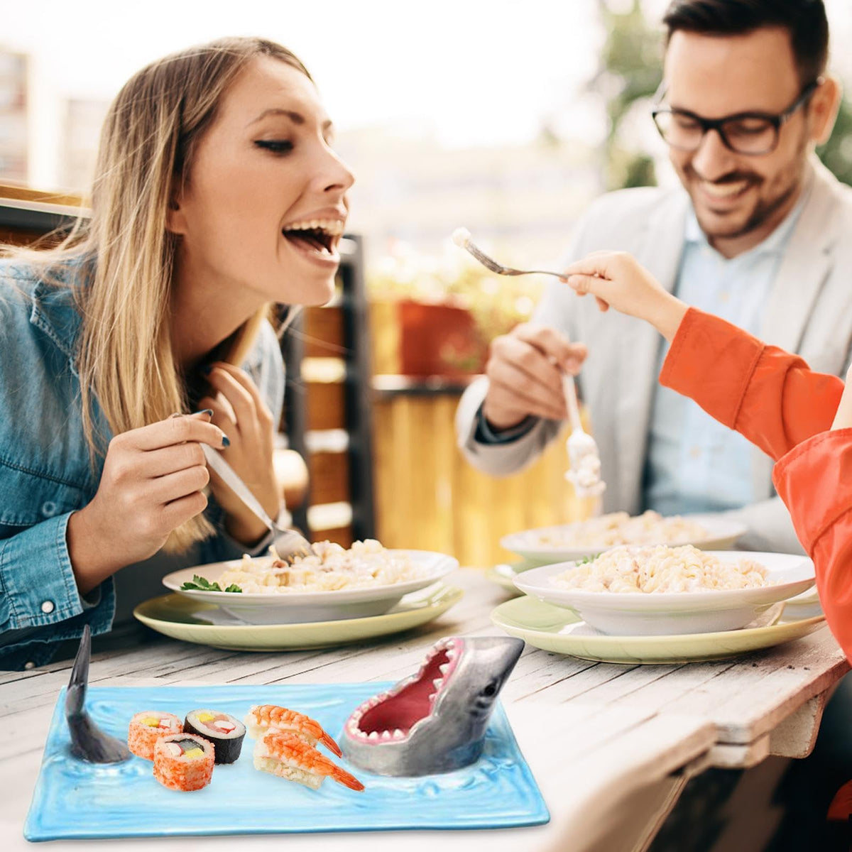 Shark-Shaped Ceramic Sushi & Serving Plate