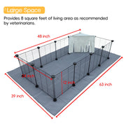 12-Panel C&C Guinea Pig Cage with Washable Liner – 122 × 61 cm