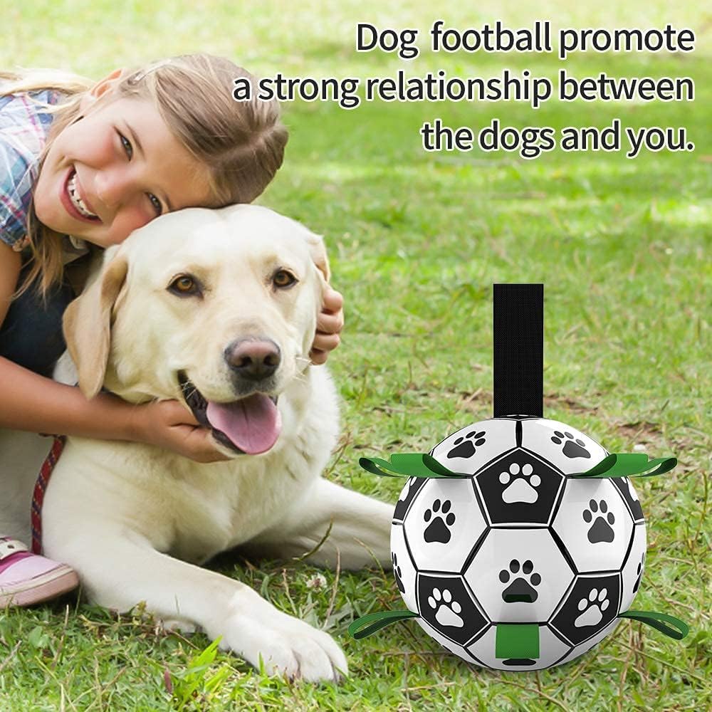 6-Inch Grab-Tab Interactive Dog Football with Pump
