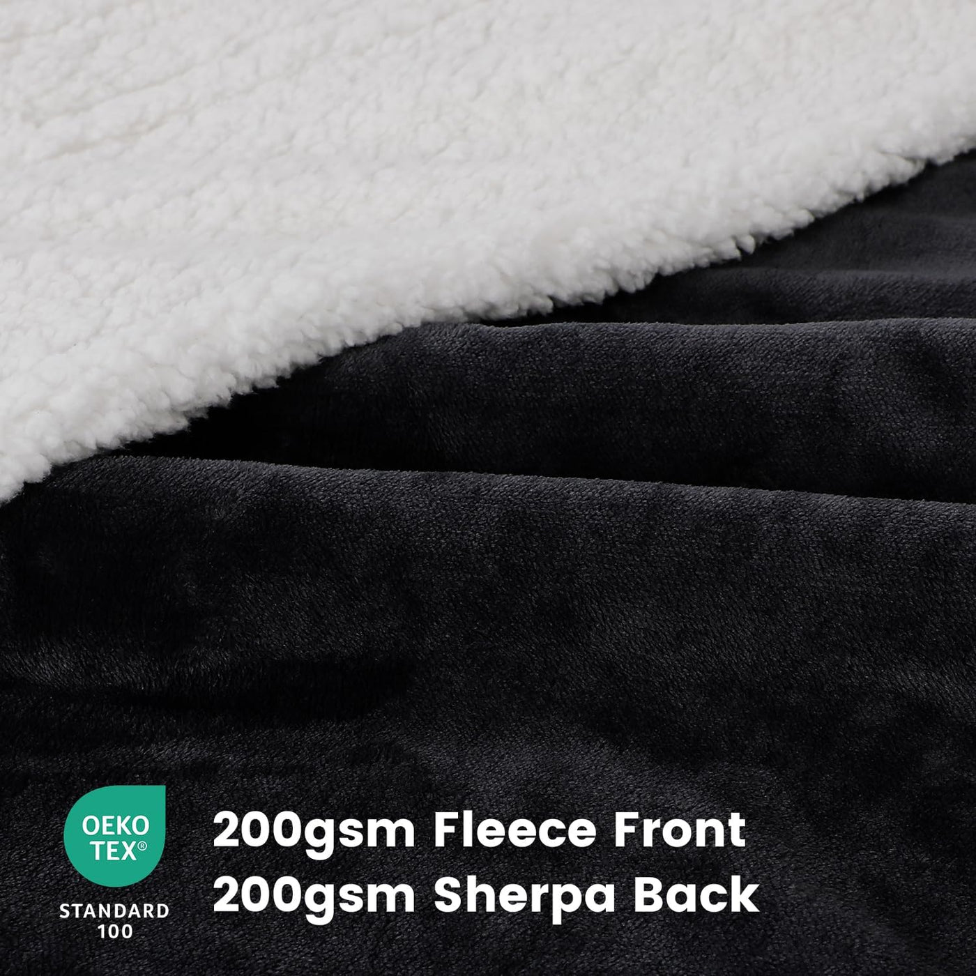Wearable Heated Blanket with Sleeves & Foot Pockets – Flannel Sherpa, 10 Heat Levels, Timer