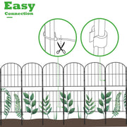 10-Panel Arched Metal Garden Border Fence – 92 × 330 cm