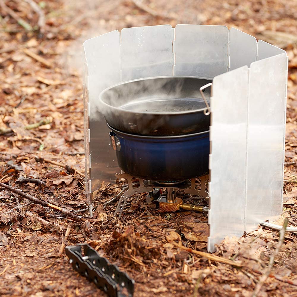 10-Panel Folding Aluminium Camping-Stove Windscreen