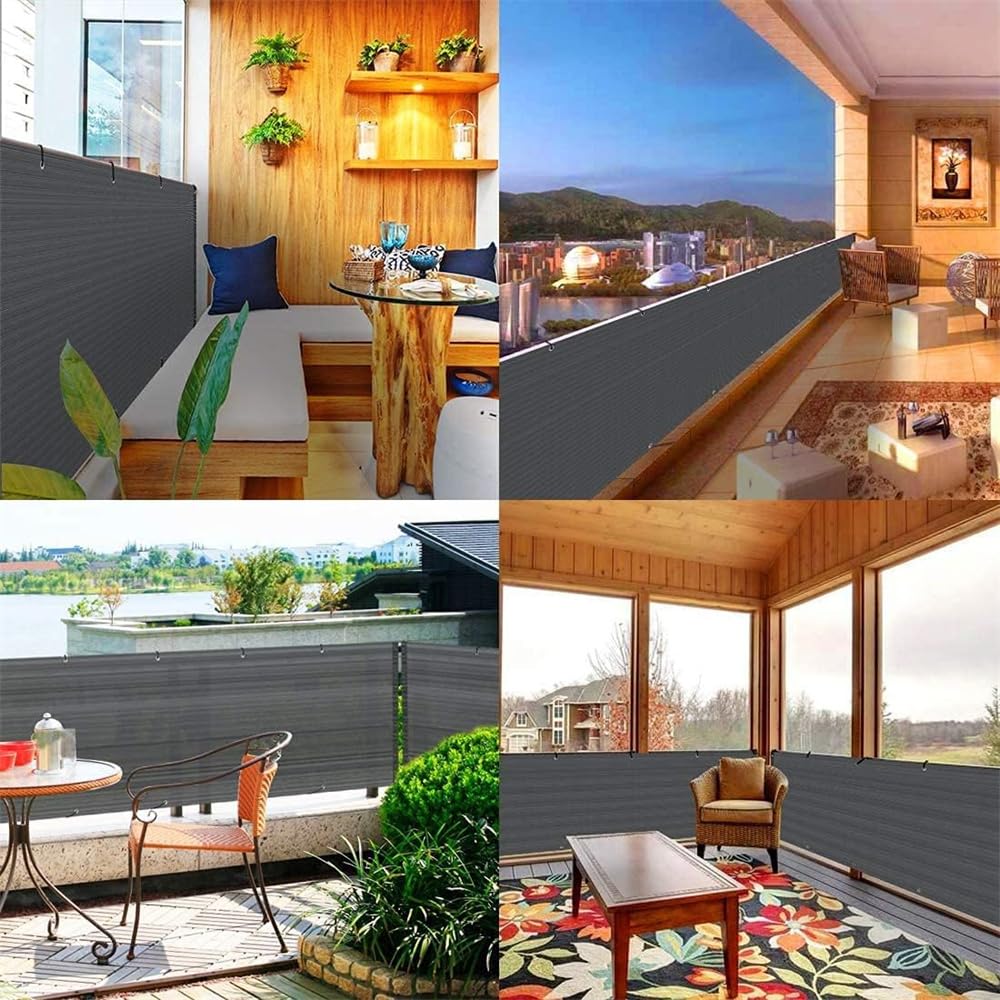 0.9 × 5 m Grey HDPE Balcony & Fence Privacy Screen