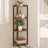 Hzuaneri Corner Shelf Stand, Corner Bookshelf, Storage Standing Shelf Unit with Metal Frame, Plant Stand, Corner Bookcase for Living Room, Home Office, Bedroom, Black CS06006B