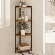 Freestanding Corner Shelf with Metal Frame
