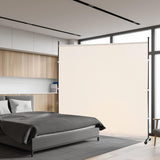 SIMFLAG 6FT Single Panel room divider with Wheels,Rolling Fabric room dividers for Partition privacy screens,Freesting Wall Divider for Home Office,Hospital,(Beige)