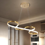 Chandelier Lighting Modern,Stepless Dimming and Color Adjustment Gold Led Chandelier,Ceiling Light Fixture for Dining Room Over Table,Pendant Light for Kitchen Island Lighting via Remote