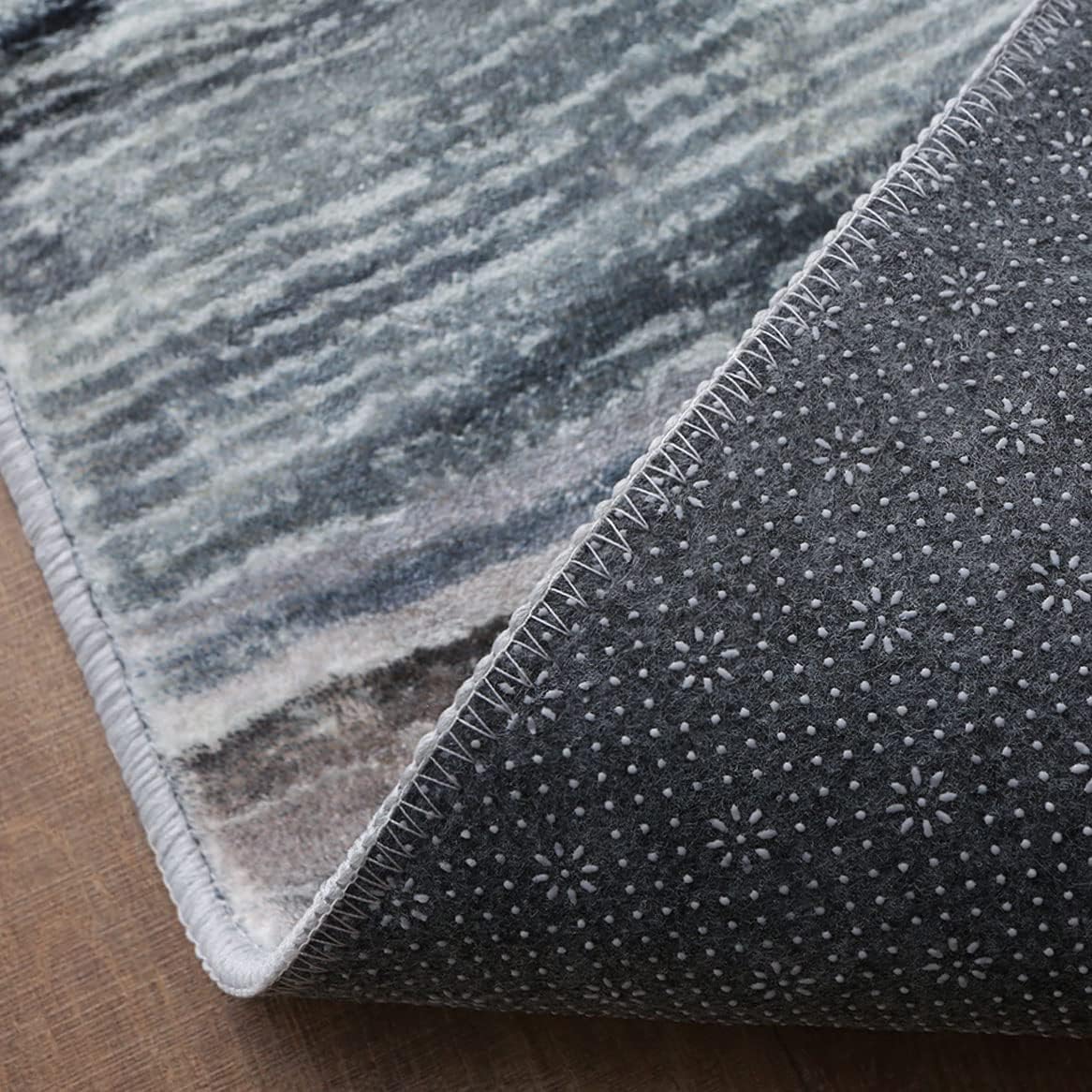 120 × 160 cm Black & Gold Imitation-Cashmere Area Rug