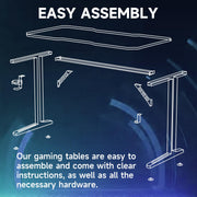 120 cm Gaming Desk with Cup Holder & Headphone Hooks