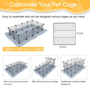 12-Panel C&C Guinea Pig Cage with Washable Liner – 122 × 61 cm