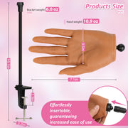 Reusable Silicone Nail Practice Hand with Clamp & 500 Tips