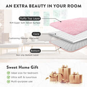 Ultra-Soft Washable Shaggy Area Rug – Pink, 80 × 160 cm
