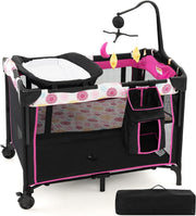 4-IN-1 Portable Travel Cot Portacot Baby Co Sleeper Bedside Bassinet Folding