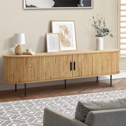 160 cm TV Cabinet with Tambour Sliding Door