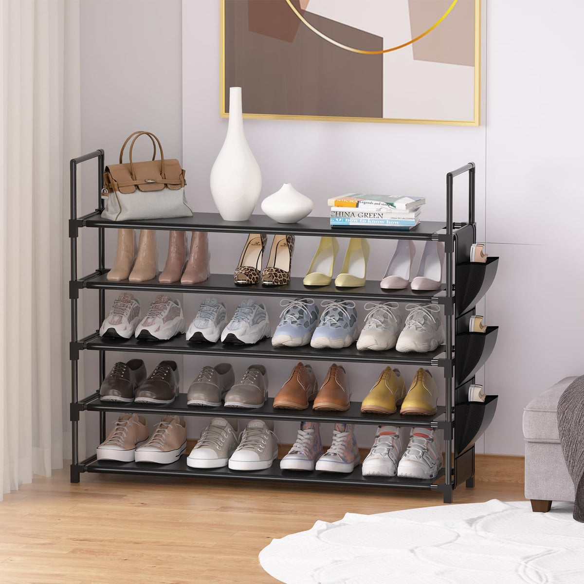5-Tier Shoe Rack for 20–25 Pairs