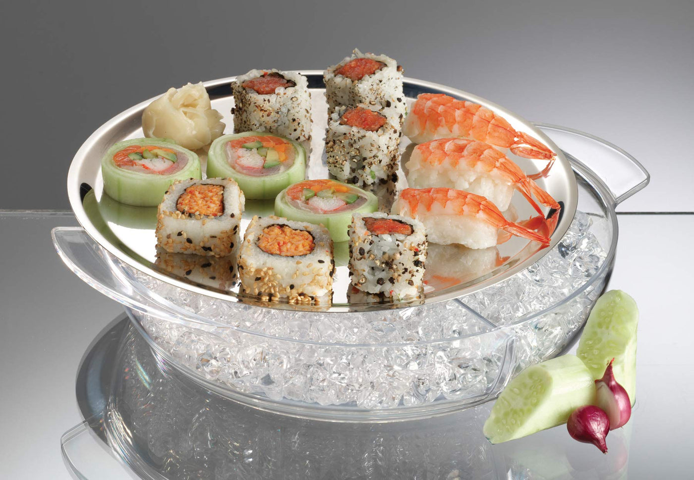 10.5-Inch Stainless-Steel Iced Serving Platter