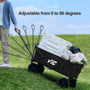 L4 Heavy-Duty Collapsible Utility Wagon with Side Pocket