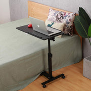 Black Adjustable Rolling Overbed & Sofa-Side Table