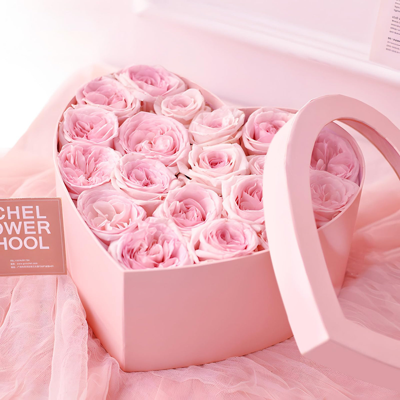 4-Piece Nesting Heart Gift Box Set with Clear Lids & Ribbons
