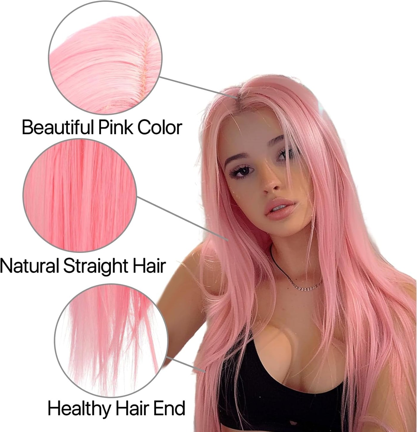 28-Inch Long Straight Synthetic Wig – Multiple Colours