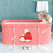 120 cm Foldable Adult Soaking Tub – Pink Bear