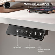 120 × 60 cm Electric Standing Desk with Cable Management – White