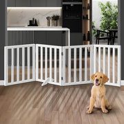 Freestanding Foldable MDF Pet Gate – 3 Sizes, White or Grey