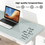 Electric Standing Desk with Drawer, Height Adjustable Desk with Whole Piece Tempered Glass Top, Sit Stand Desk with 2 Memory Positions & USB Type-C Outlets for Home Office 120x60 cm
