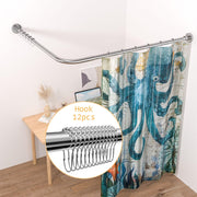 Adjustable L-Shaped Stainless Shower Curtain Rod – 70–100 cm