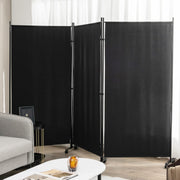 180cm Rolling 3-Panel Room Divider – Black or White Star