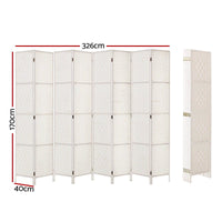 8-Panel White Pine & Woven-Paper Folding Room Divider