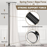 Dsocool Room Divider Curtain Rod, No Drilling Room Separator for Space Partition Adjustable 122-305cm(H) 70-177cm(W) Heavy Duty Temporary Wall Divider Floor to Ceiling Tension Rod, Black