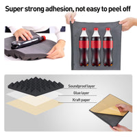 30 × 30 × 5 cm Self-Adhesive Pyramid Acoustic Panels – 24 Pack