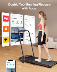 4 in 1 Foldable Walking Pad Treadmill with Incline and Handle Bar, 2.5HP with Dual Display and Mute Control, Under Desk Treadmills for Home with App Bluetooth Folding Treadmill