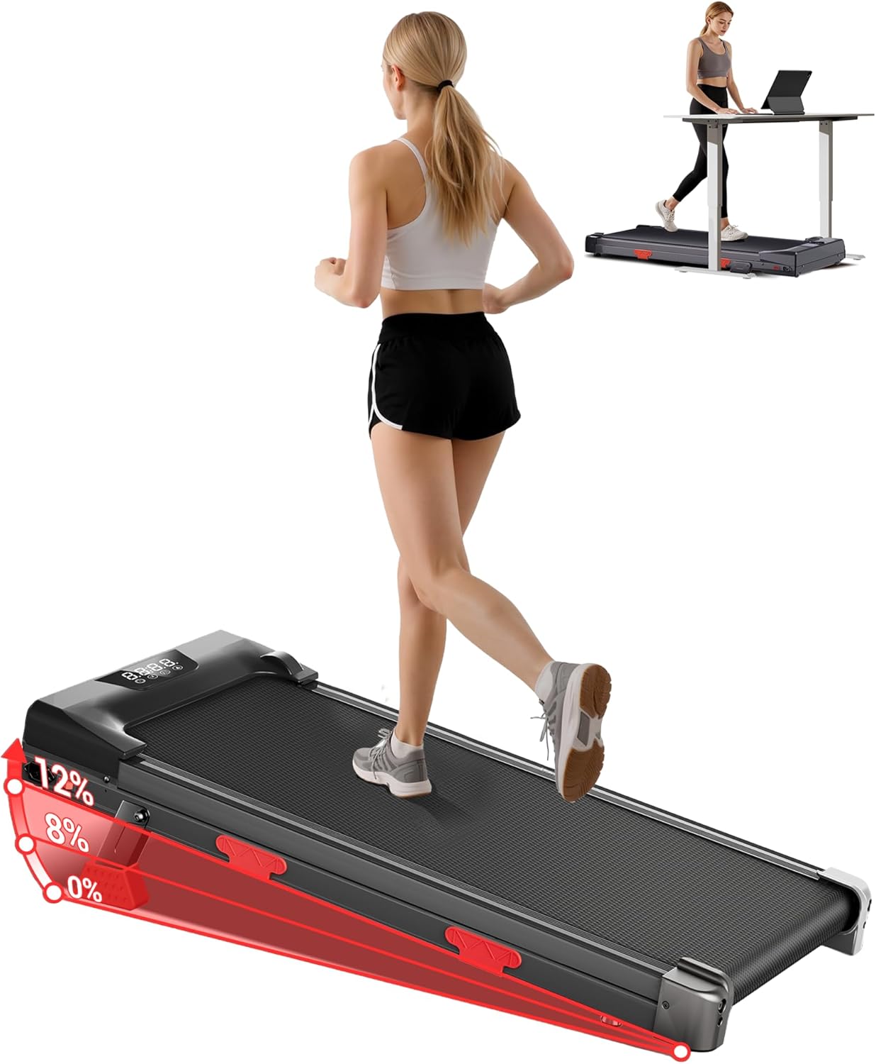 12% Incline 2.75 HP Walking Pad – 150 kg Capacity
