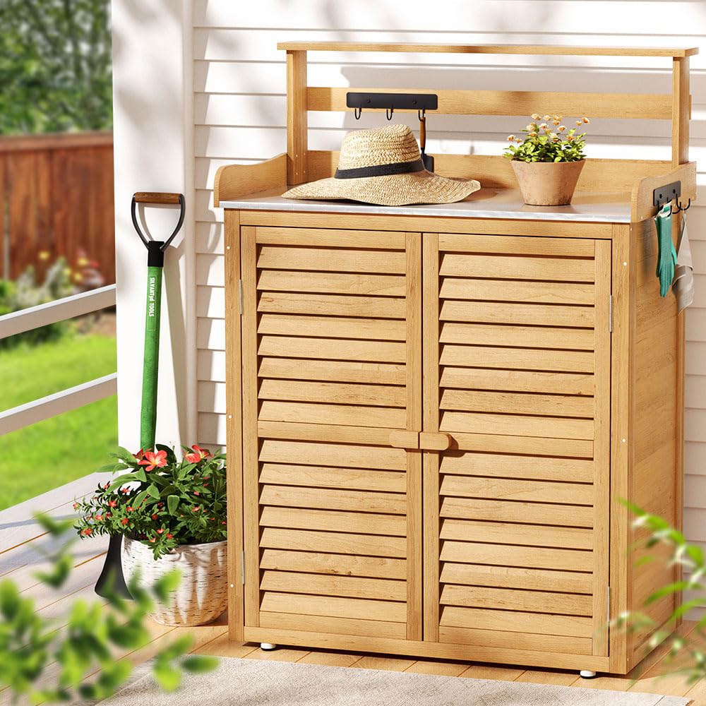 Gardeon 120 cm 3-Tier Outdoor Storage Cabinet
