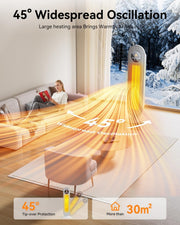 2000W Ceramic Tower Space Heater – Fast PTC Heating with Remote, 12H Timer & Oscillation