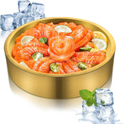 28 cm Gold Stainless-Steel Chilled Serving Tray
